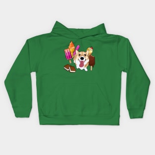 Summer Treats Corgi Kids Hoodie